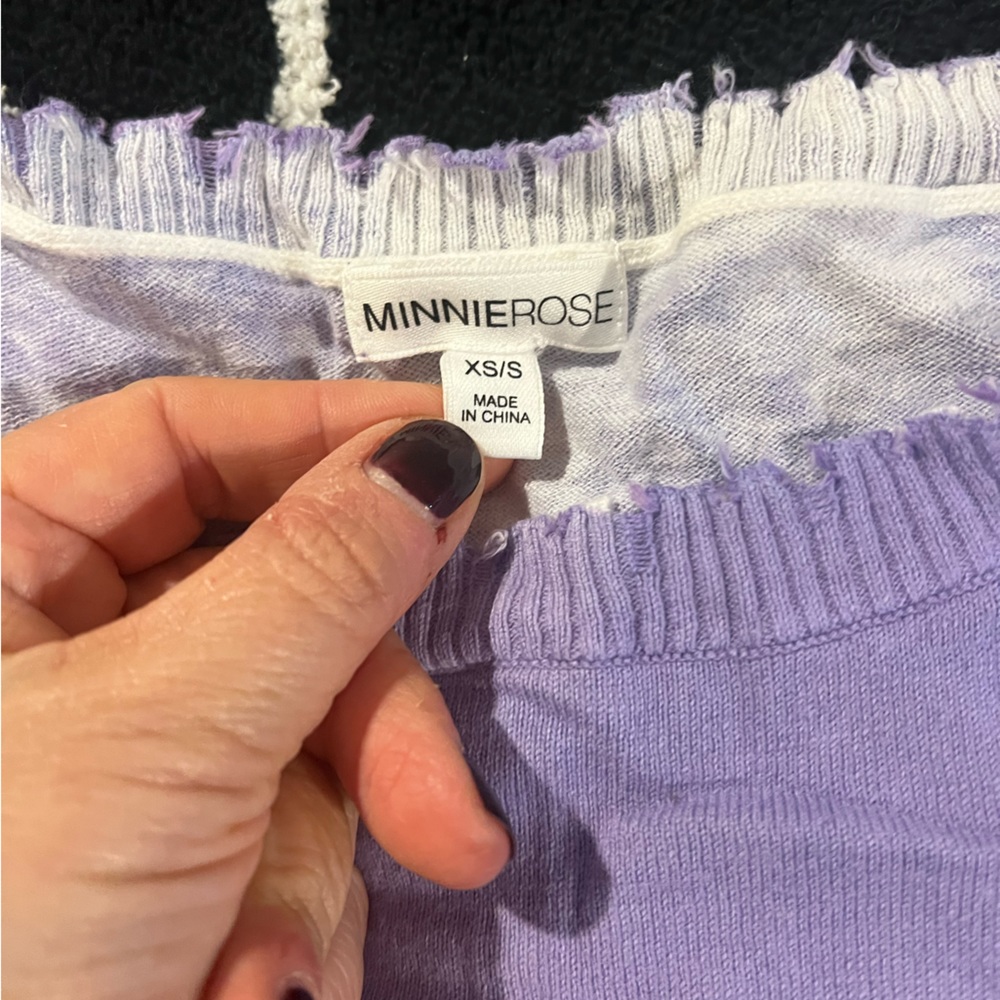 Minnie Rose lavender cropped tie dye sweater. Worn once!!